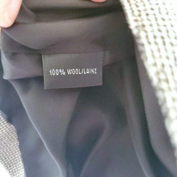 Lafayette 148 Light Wool Blazer 4 Black White Houndstooth Career Office Jacket - Picture 6 of 7